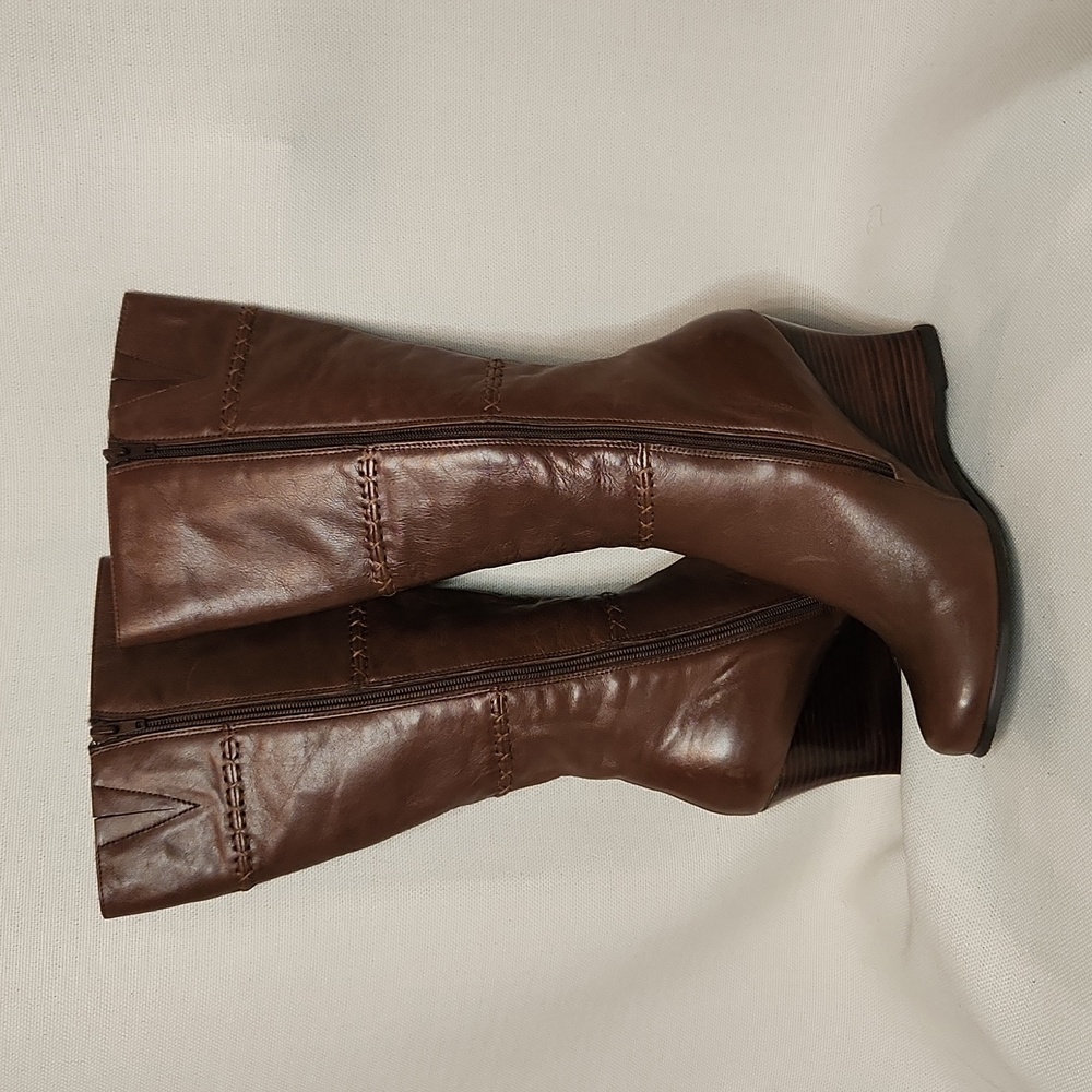 Wilson's Leather Tall Stacked Heel Boots Size 10 | Women's Tall Boots